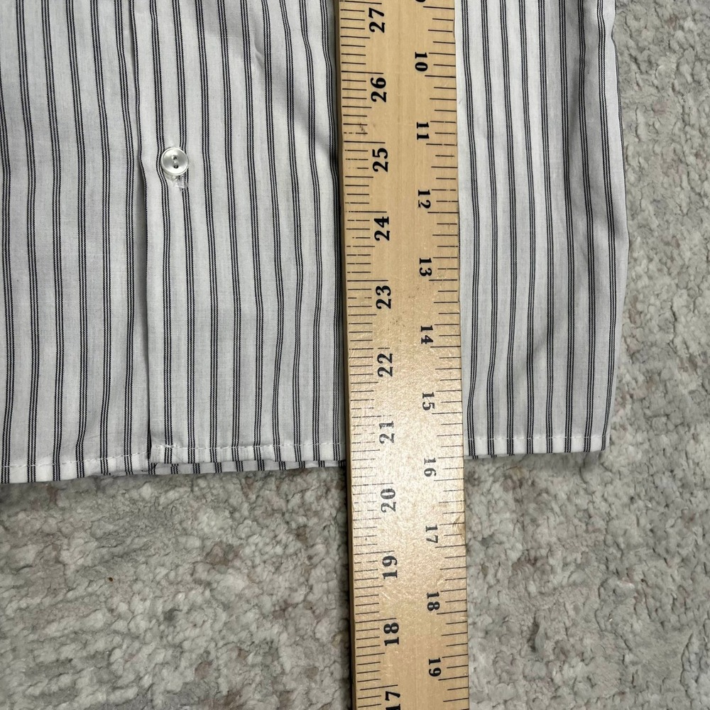 Vintage Good Lad Boys 4T Striped Band Collar Button Down Shirt White Black - Picture 9 of 15